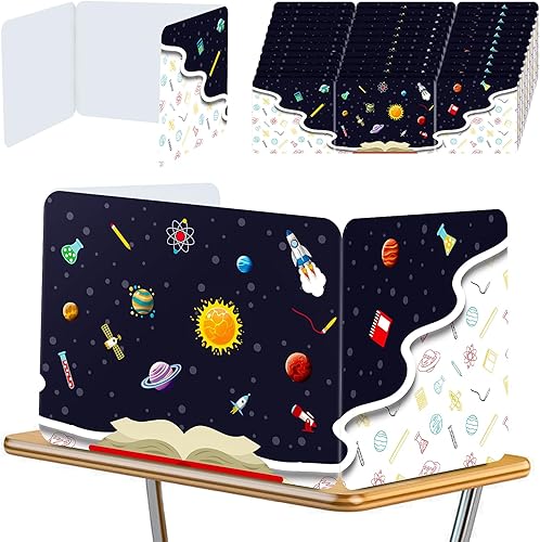 Paquete de 24 protectores de privacidad para escritorios de estudiantes, carpetas de privacidad de colores para estudiantes, tableros de privacidad