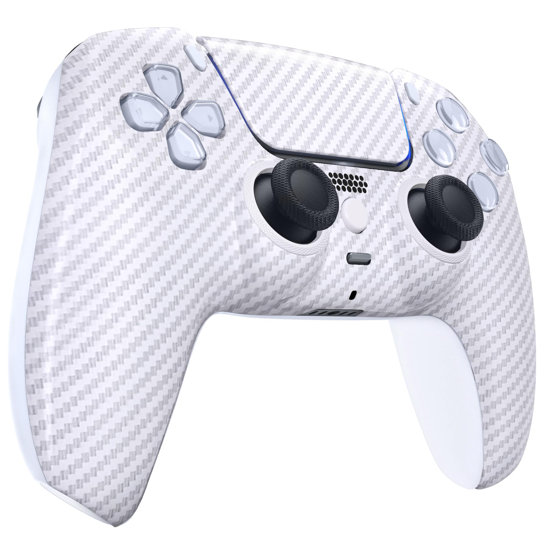 eXtremeRate Luna Rediseñado Carcasa Frontal con Panel Táctil Compatible con ps5 BDM-010 BDM-020 BDM-030 BDM-040 Carcasa Delantera Placa Frontal Funda Portectora(Fibra de Carbono Blanco) — view 8