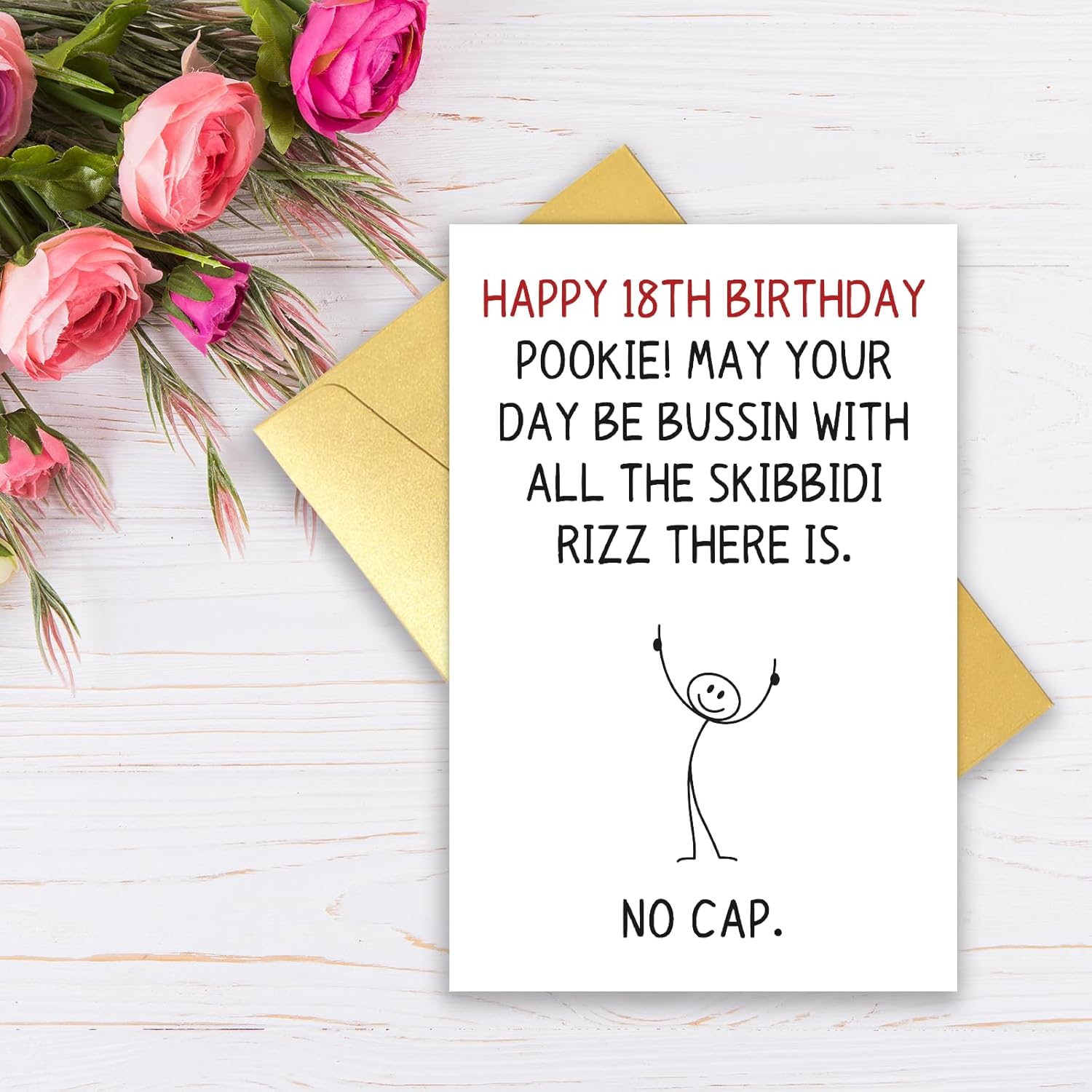 Funny 18 Year Old Birthday Card&Gift, Humorous Gen Z Slang Happy 18th Birthday Card & Decorations for Boys Girls, 18th Birthday Gift for Son Daughter Grandson Granddaughter Friend - Image 2