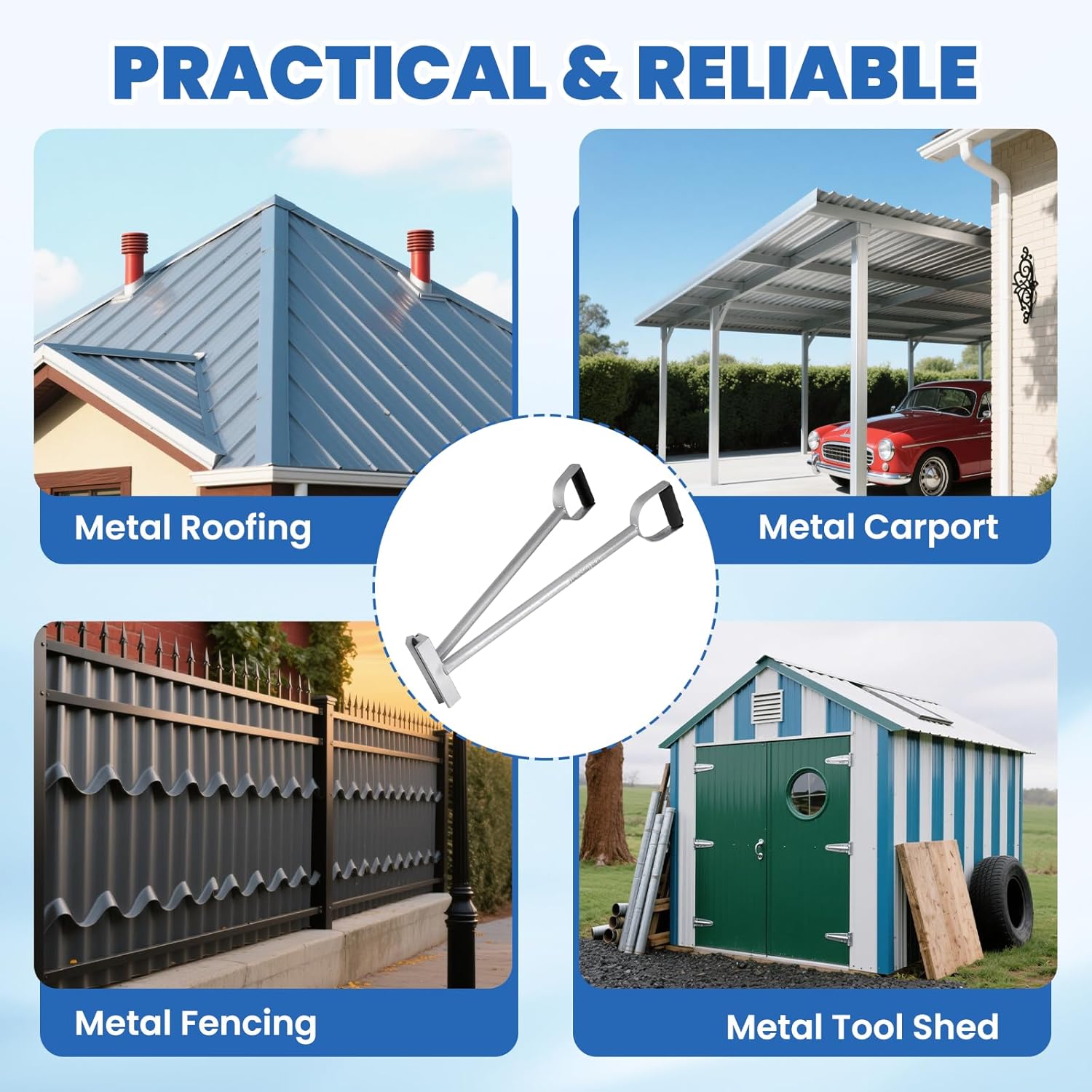 Professional Hand Seamer Heavy Duty Sheet Metal Bender 2-in-1 Hand Seamer 90°&180° Professional Metal Bending Tool Standing Seam Roofing Tool for Bending and Seaming Metal Edge