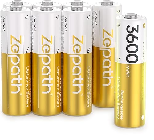 Paquete de 8 baterías AA recargables de litio, batería de litio de 1.5 V 3600 mWh AA, salida constante, baterías de iones de litio dobles de hasta