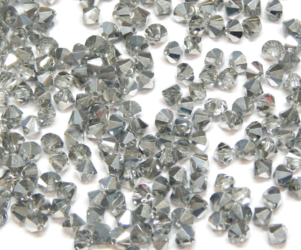 Perlin Czech Preciosa CZ Crystal Bicone Beads, 4 mm, Pack of 40, Crystal Labrador, 4x4 mm - Image 3