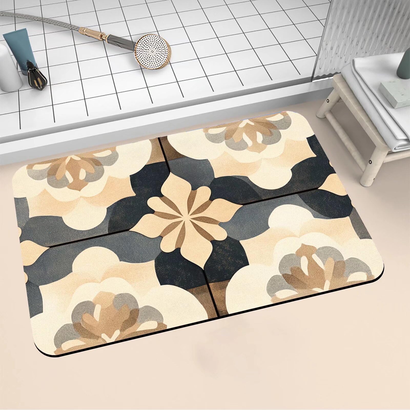 Tapis de bain diatomite grand format pour sécuriser la salle de bain familiale
