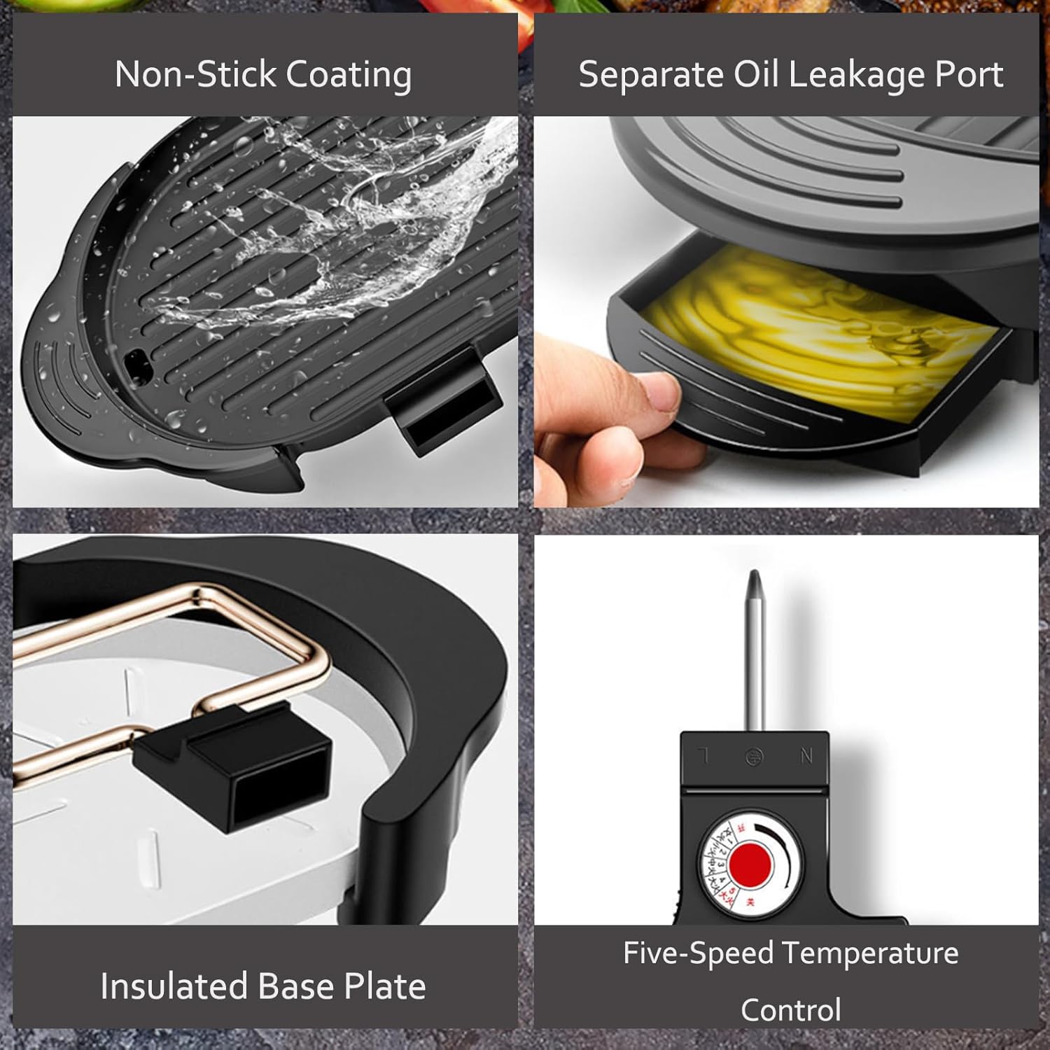 Hot Pot with Grill 2 in 1 Indoor 1500W Smokeless Electric Non Stick BBQ Grill Shabu with Separate Dual Temperature Contral for 2-12 People Household Dinner and Party