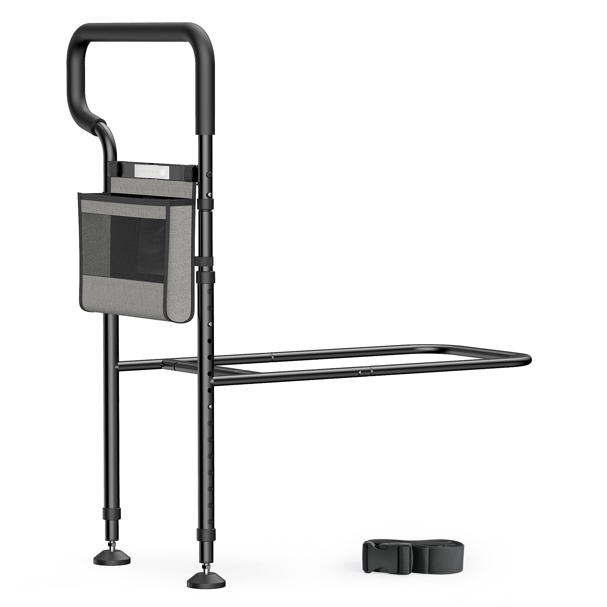 C3 Pro Barriera Letto, Sponda Letto con corrimano più ampio Anticaduta per Anziani e Disabili, Le gambe di estensione forniscono stabilità, Regolabile in Altezza, Luci LED per Evitare Cadute Notturne