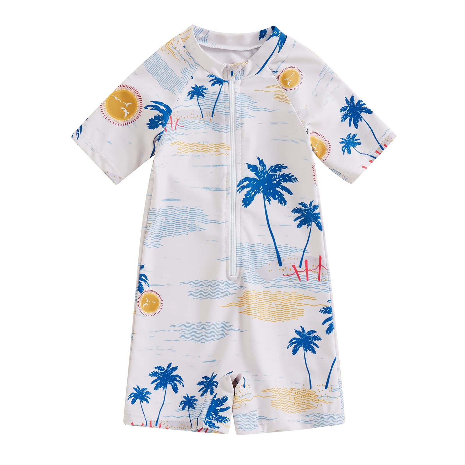 Baby Boy Swimming Costume Baby Swimsuit 3 6 12 18 Months Infant Toddler Boys Swimwear Rash Guard Zipper One Piece Short Sleeve Beach Bathing Suits Wetsuit — view 8