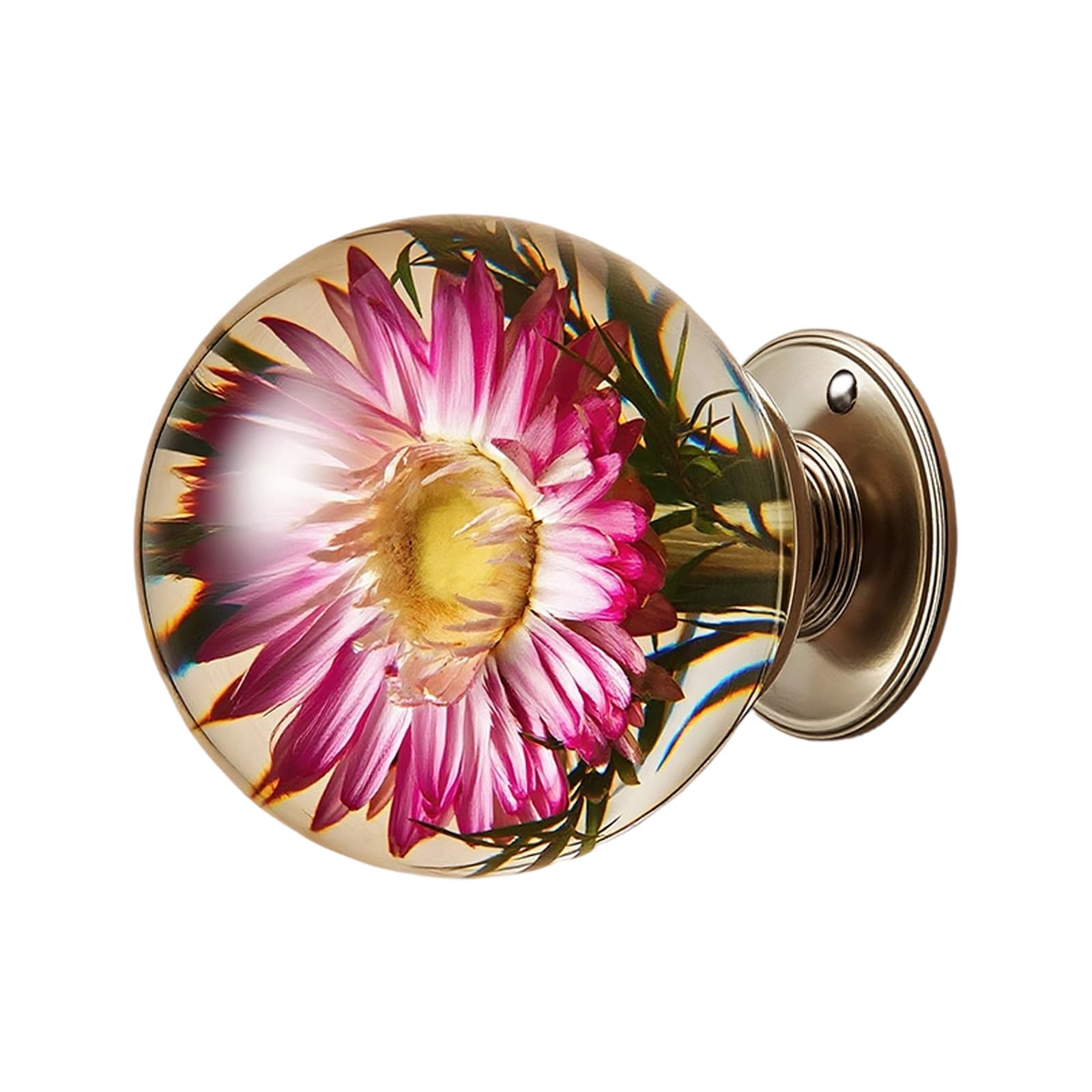 Yanwuwa Amethyst Flower Unique Resin Dressers Knob Kitchen Cabinet Door Handle Wardrobe Pulls Crystal Ball Door Knob Furniture Hardware Crystal Ball Shape Wardrobe Handle
