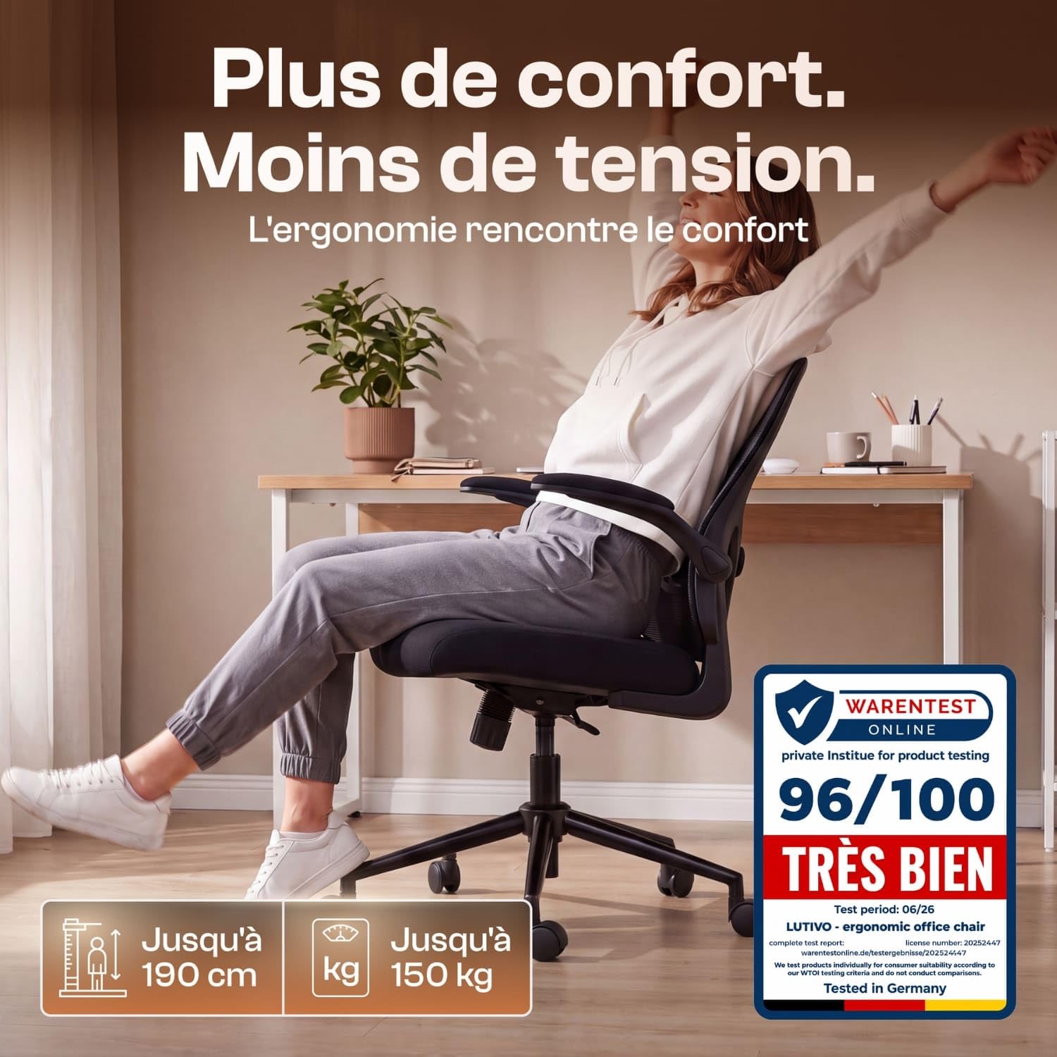 Chaise Bureau Ergonomique Fauteuil de Bureau Confortable