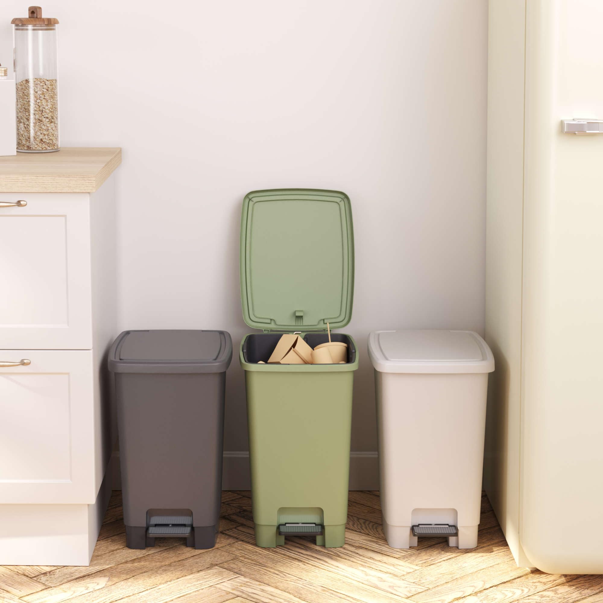 Sundis Bucket Bin, cubo de basura con pedal, 30L, cubo extraíble