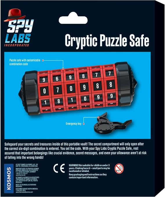 Spy Labs Inc: Cryptic Puzzle Safe by Thames & Kosmos | Safeguard Secrets, Evidence in Portable Vault | Essential Gadget from The Detective Gear Experts | for Young Investigators