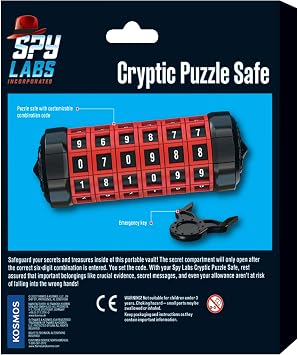 Spy Labs Inc: Cryptic Puzzle Safe by Thames & Kosmos | Safeguard Secrets, Evidence in Portable Vault | Essential Gadget from The Detective Gear Experts | for Young Investigators