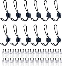 Coat Hooks, 12 PCS Wall Mounted Rustic Hooks Set, Black Entryway Hooks, Vintage Double Coat Hook, Perfect for Coat, Scarf, Bag, Towel, Key, Cap, Cup, Hat(Black)