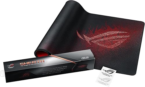 ASUS ROG Sheath - Alfombrilla de mouse extendida para juegos superficie ultra lisa para control preciso del mouse de píxeles costuras duraderas