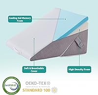 Vista 35 de Bedluxe - Juego de 4 almohadas ajustables de cuña para cama, almohada de espuma viscoelástica para después de la cirugía para el alivio del dolor