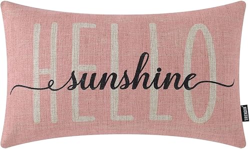TRENDIN Funda de almohada de verano de 12 x 20 pulgadas, decoraciĂłn de Hello Sunshine para el hogar, funda de cojĂn rectangular de lino para sofá, TRENDIN Funda de almohada de verano de 12 x 20 pulgadas, decoraciĂłn de Hello Sunshine para el hogar, funda de cojĂn rectangular de lino para sofá,