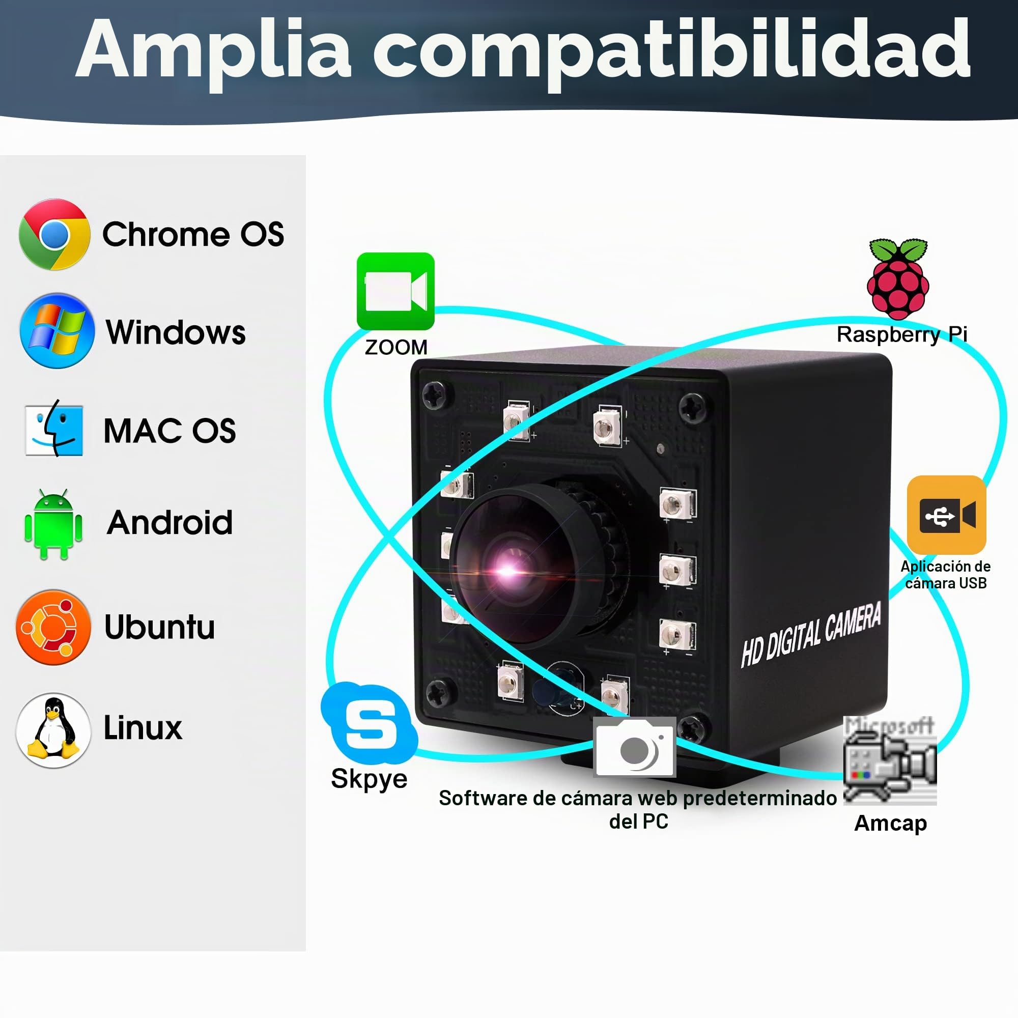 ELP Cámara USB 1080P gran angular 170 grados ojo de pez webcam Full HD visión nocturna infrarroja PC 100 fps / 60 fps Video Web Cam con IR Cut