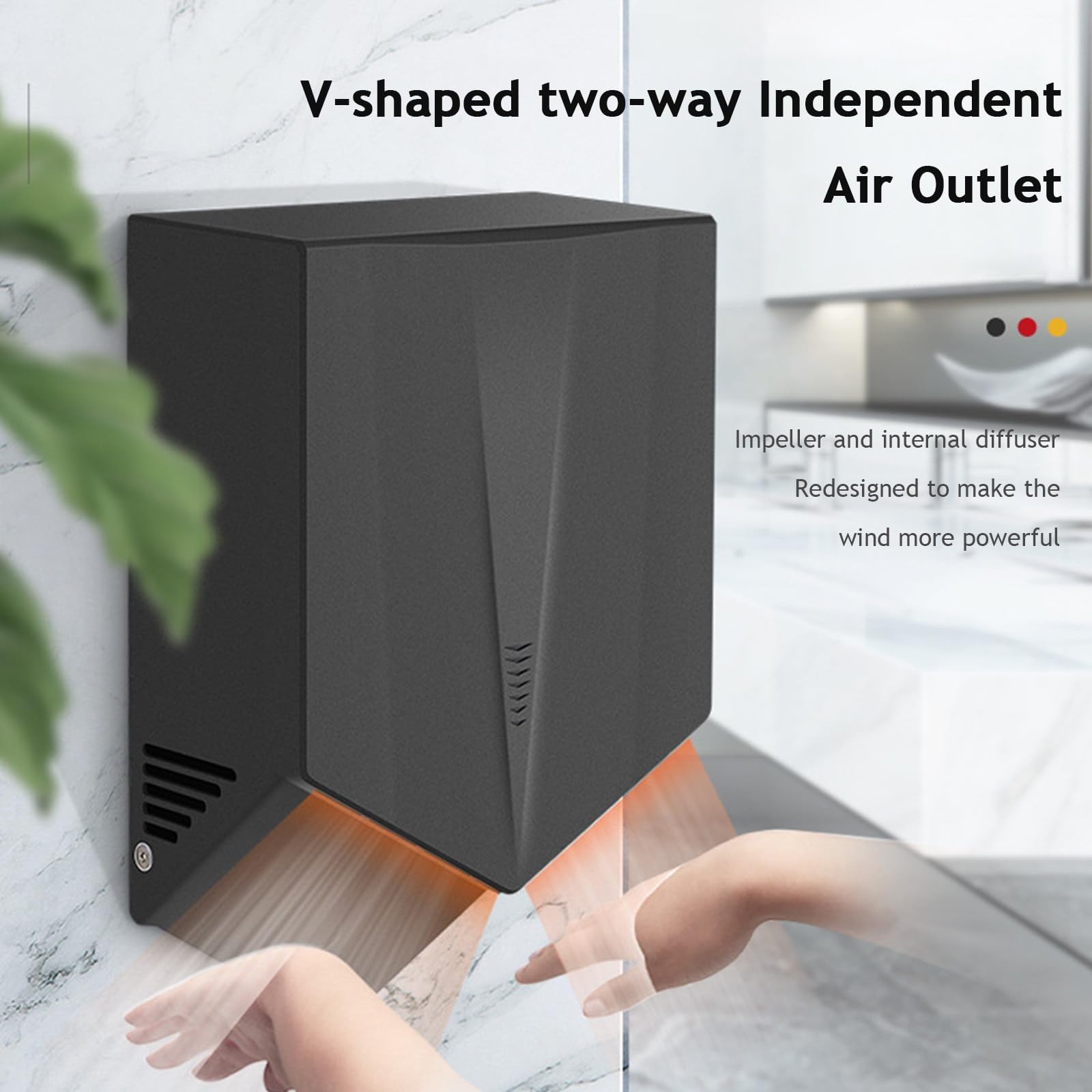 Automatischer Händetrockner, Hochgeschwindigkeits-Induktionstrockner für gewerbliche Toiletten, ideal für Büros, Einkaufszentren, Restaurants