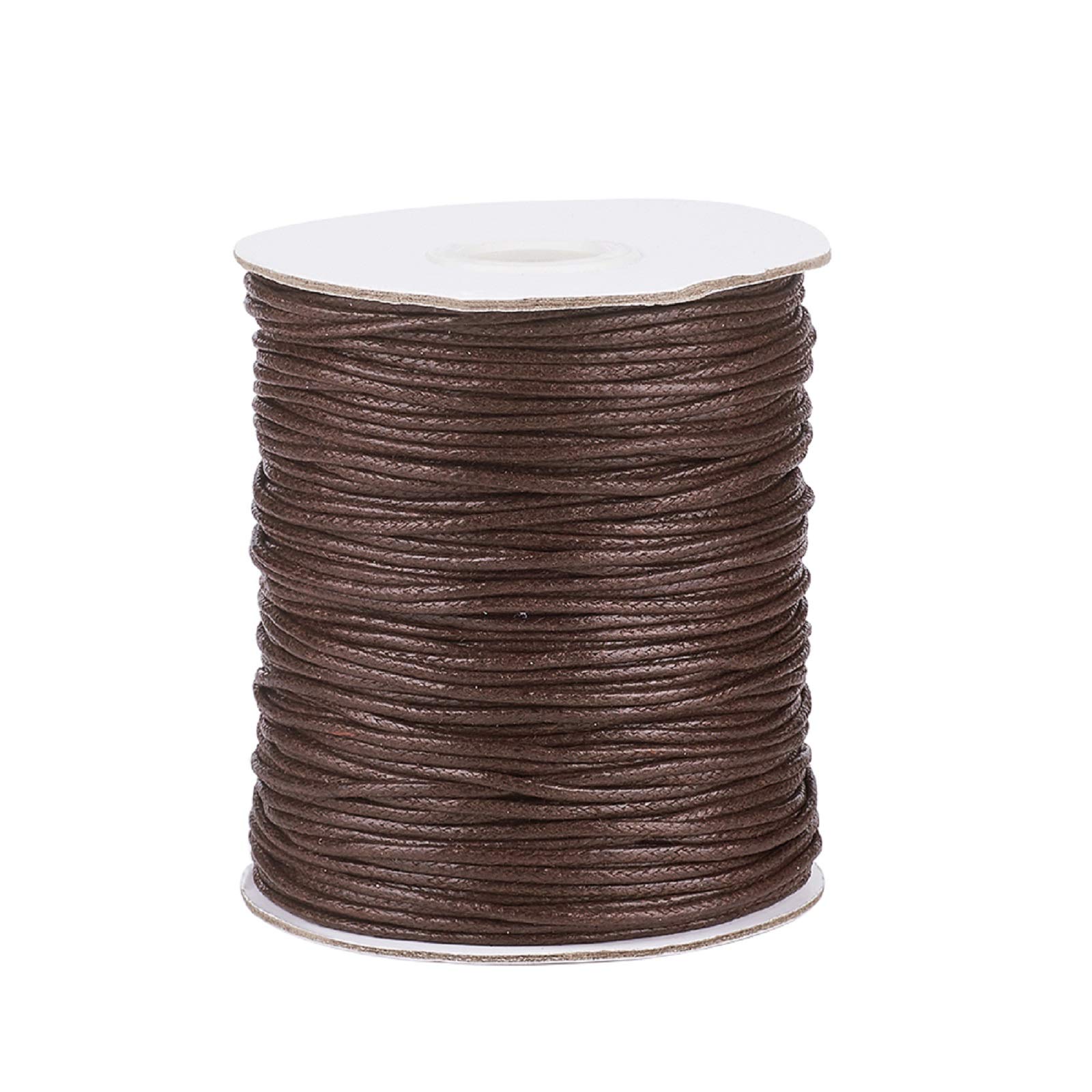 1.5mm Waxed Cotton Cord for DIY Jewelry Necklace Bracelet Macrame Making Saddle Brown
