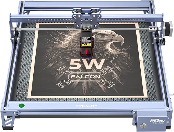 Creality Falcon 5W Laser Engraver, with Honeycomb Laser Bed 500x500mm, 10000mm/min, 72W High-Precision Laser Cutter for Wood, Acrylic, Pre-Installation and Out-of-The-Box