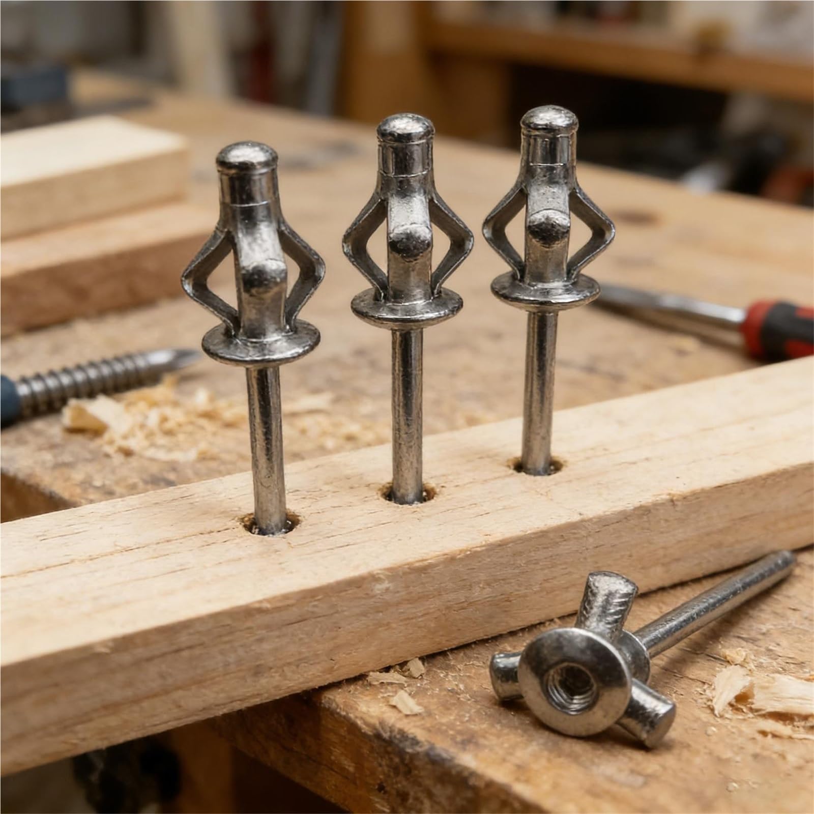 Rivetti Kit di assortimento rivetti ciechi a testa tonda in alluminio for pop ripiegabili for riparazioni automobilistiche in plastica legno, chiodi fissaggio, hardware(200PCS,4mm)