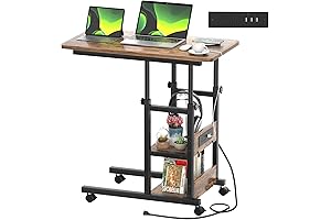 Ergonomic Sofa Desk for Laptop, Adjustable Height and Angle with Built-in Charging Station