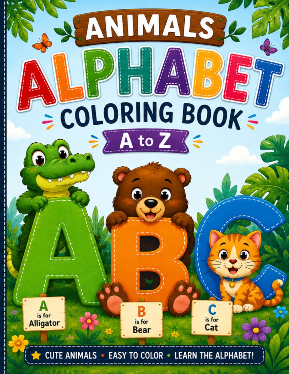Animal Alphabet Tracing & Coloring Book