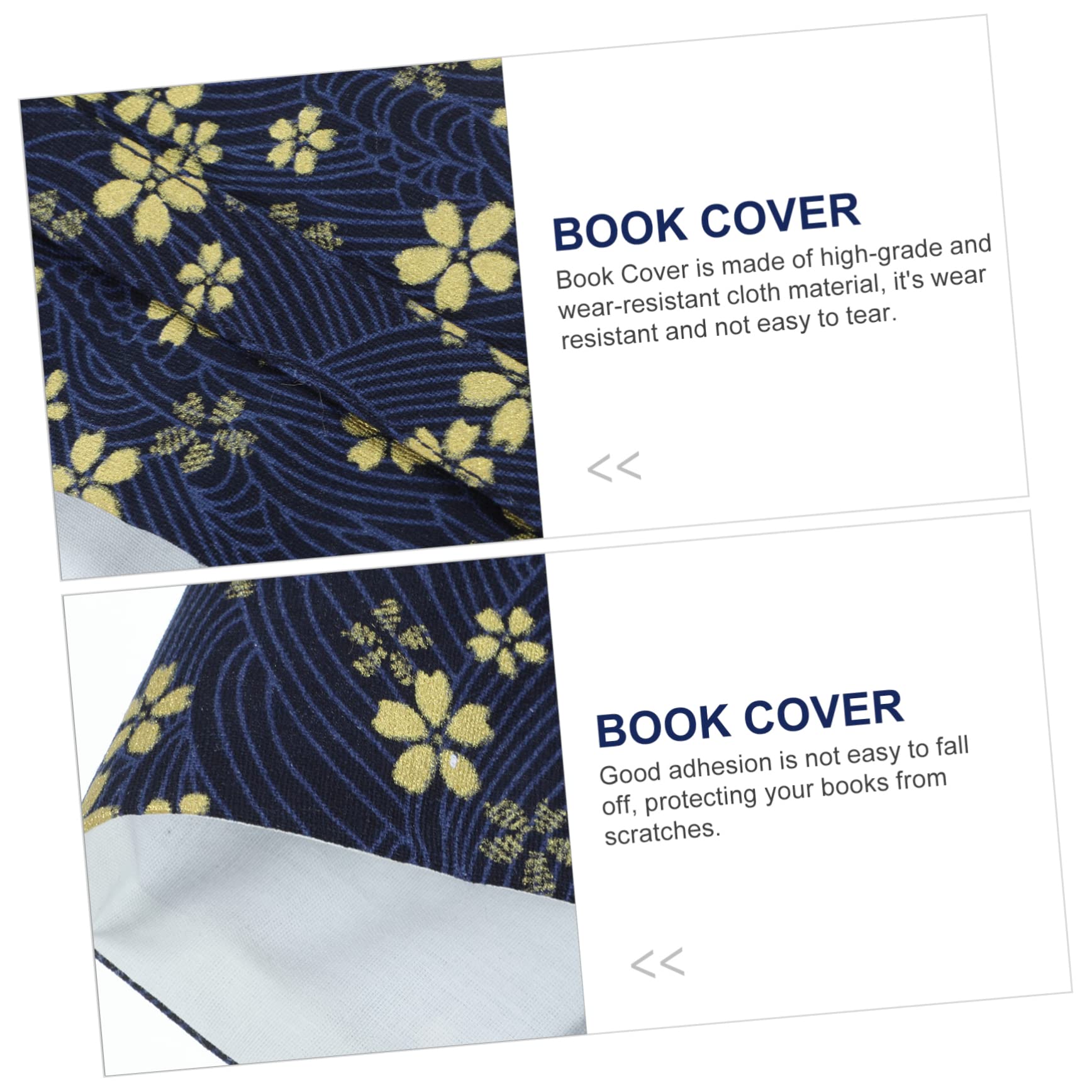 Tofficu 4 pièces Couverture de Réutilisable Tissu Protection Ajustable Résistante à Usure pour Cahiers Journal et Agendas Pochette et pour Amateurs de Lecture