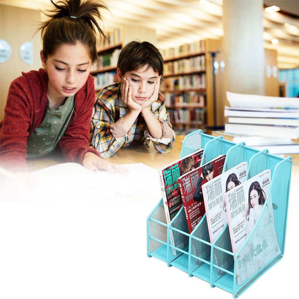 Revistero Archivador 4 de Malla Metálica/Archivadores de Revistas/Estante para Escritorio, Estante para Cartas, Papelera, Almacenamiento de Archivos de Escritorio,Plata