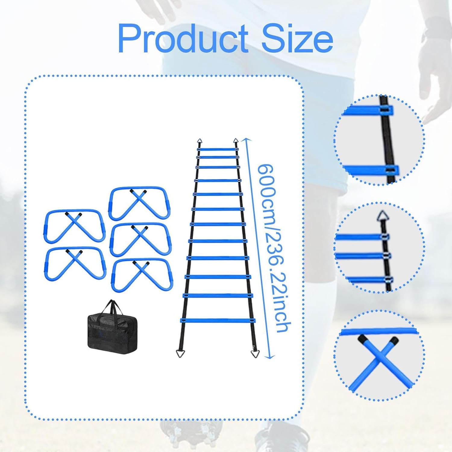 predolo Football Agility Ladder with Carry Bag Fitness Feet Training Speed Ladder