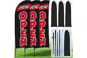 Buryeah 3ft Feather Banner Stand Kit with Banner Stakes for Ground and Rolling Case