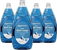 Amazon Basics Dish Soap, Fresh Scent, Grease-Cutting Phosphate-Free Formula, 30oz Pack of 4 for Sparkling Clean Dishes