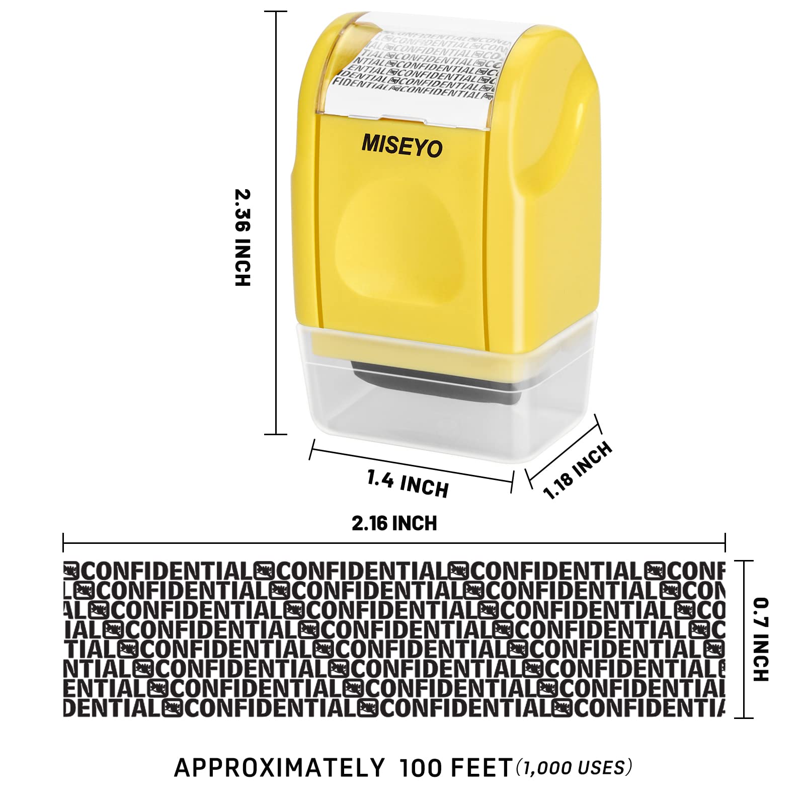 FGXY Timbro Antifurto 2 Pezzi - Timbro A Rullo Per Protezione Dati Personali - Copri Info Su Bollette E Documenti - Foto 6