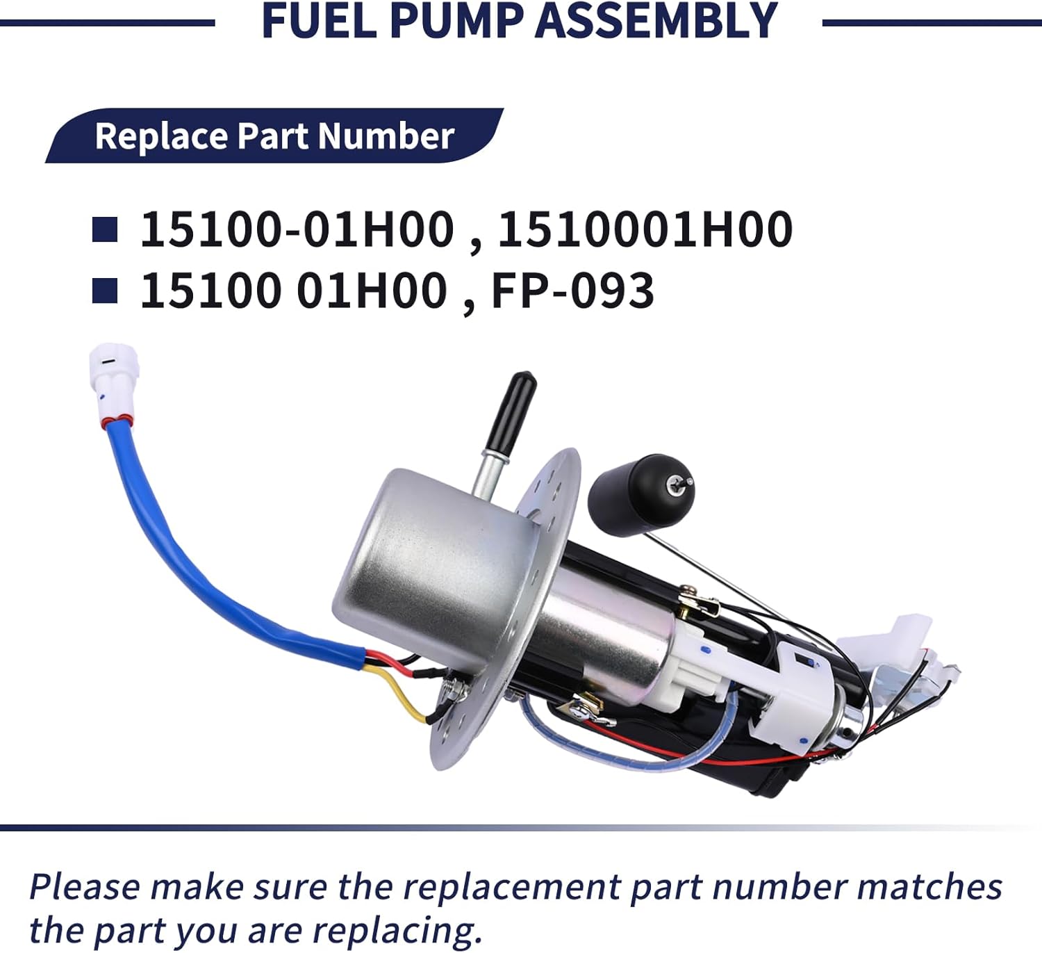 15100-01H00 Fuel Pump Module Assy Assembly Compatible with Suzuki GSXR600 GSXR750 GSXR-600 GSXR-750 2006 2007 Electrical Replace 1510001H00 15100 01H00