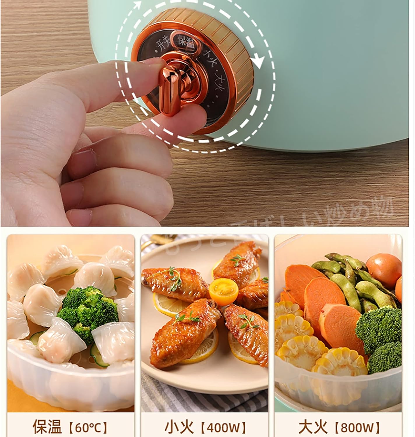 zsh Rice Cooker (2.5L) Household Dormitory Multifunctional All-in-one Rice Cooker/Frying Pan/Wok，Non-Stick Inner Soup Pot, for 1-3 People (Color : D)