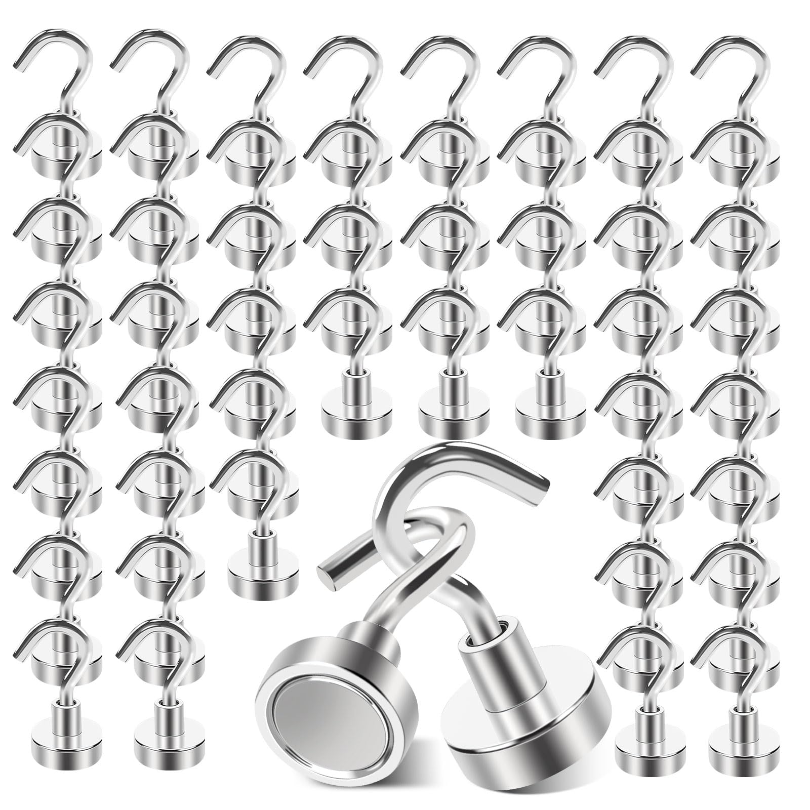 Crochets magnétiques puissants 16mm lot de 65 pour rangement