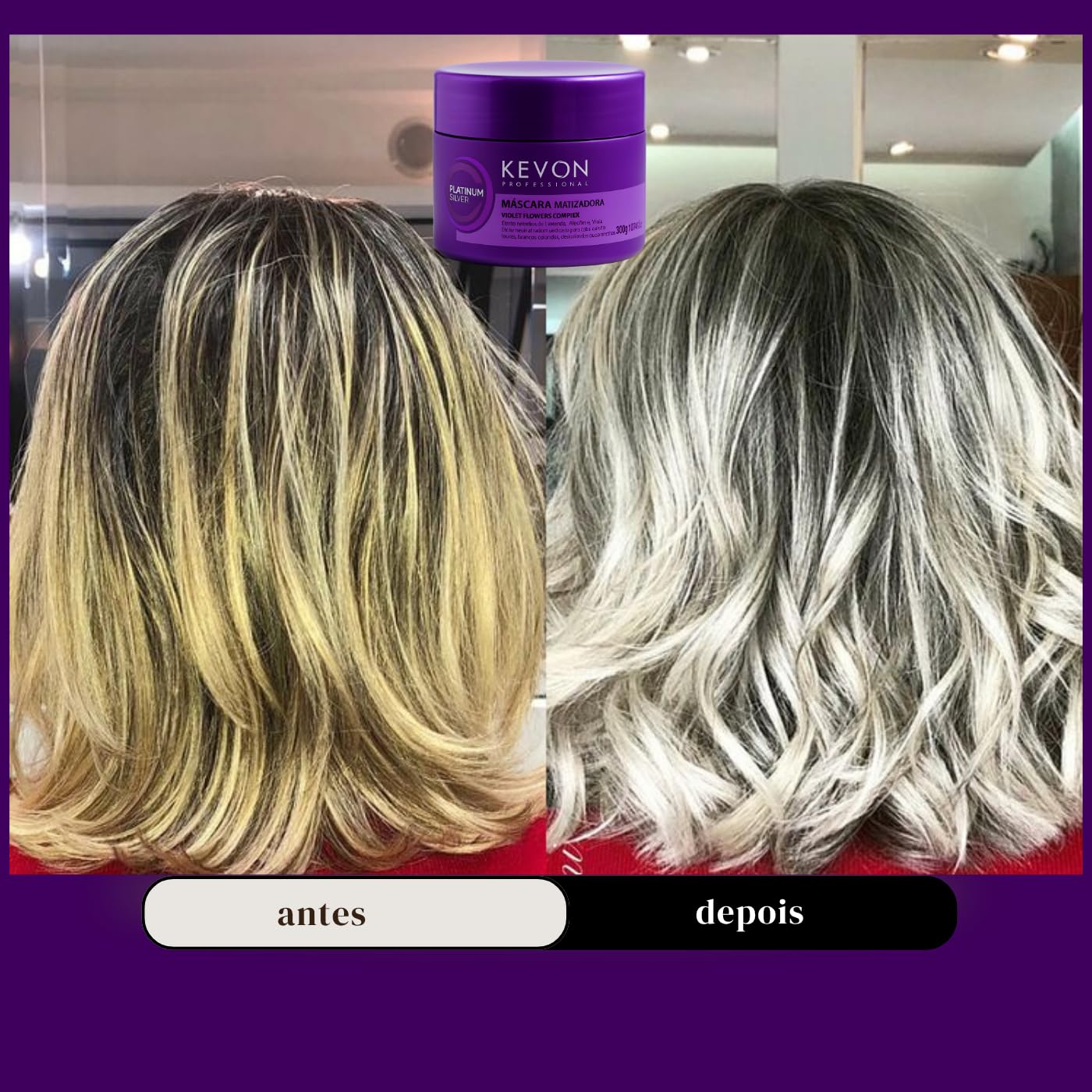 Máscara Matizadora Platinum Silver Kevon – Matização Intensa, Antiamarelado, Hidratação Profunda para Cabelos Loiros, Grisalhos e Descoloridos – 300g em promoção! Veja a oferta e mais achadinhos de Descolorantes e Matizadores 5 Hoje é o melhor dia para comprar Máscara Matizadora Platinum Silver Kevon – Matização Intensa, Antiamarelado, Hidratação Profunda para Cabelos Loiros, Grisalhos e Descoloridos – 300g com aquele preço maroto! Promoção! Aproveite a oferta! 5