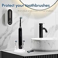 Vista 18 de 4 fundas para cabezales de cepillo de dientes (multicolor) compatibles con cabezal de cepillo de dientes eléctrico Oral B + 1 soporte para cepillos