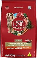 Purina ONE Ração para cães Adultos Medios e Grandes - Frango & Carne 7,5kg