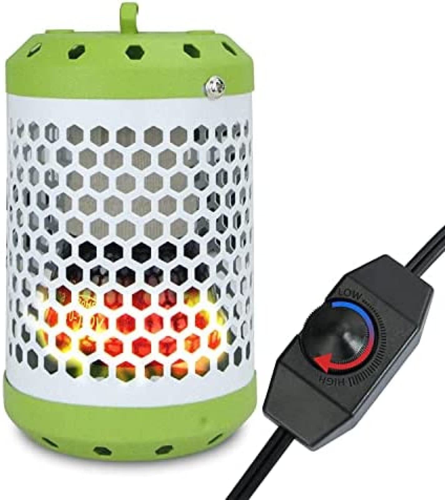 Bombilla de lámpara de Calor Ajustable de 100W, Calentador de lámpara de calefacción para Reptiles, Calentador de pájaros con Pantalla antiescaldaduras y línea antimordidas
