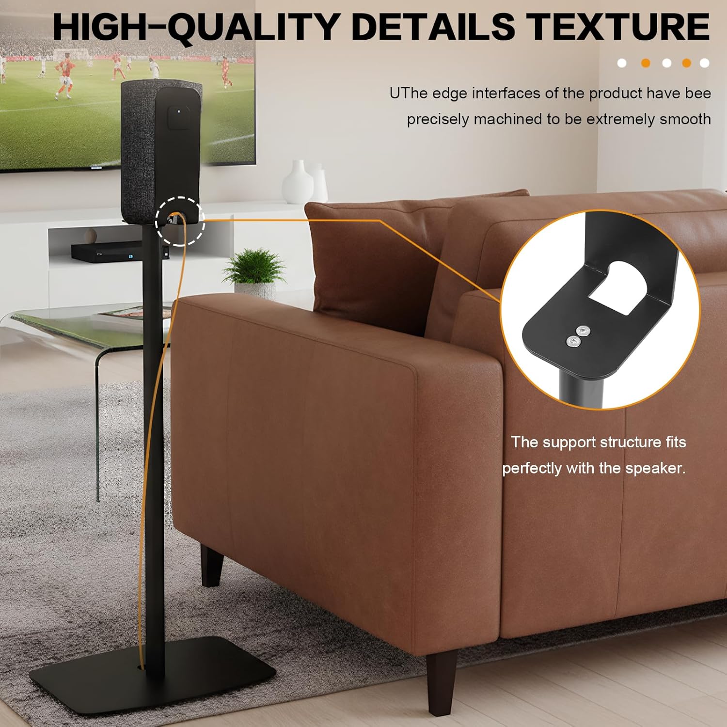 Generic 1 Pair Surround Sound Speaker Stand Fit for Sony SA-RS5 Home Floor Bookshelf Speaker Stand Easy DIY Assembly Aluminum Alloy with Cable Management