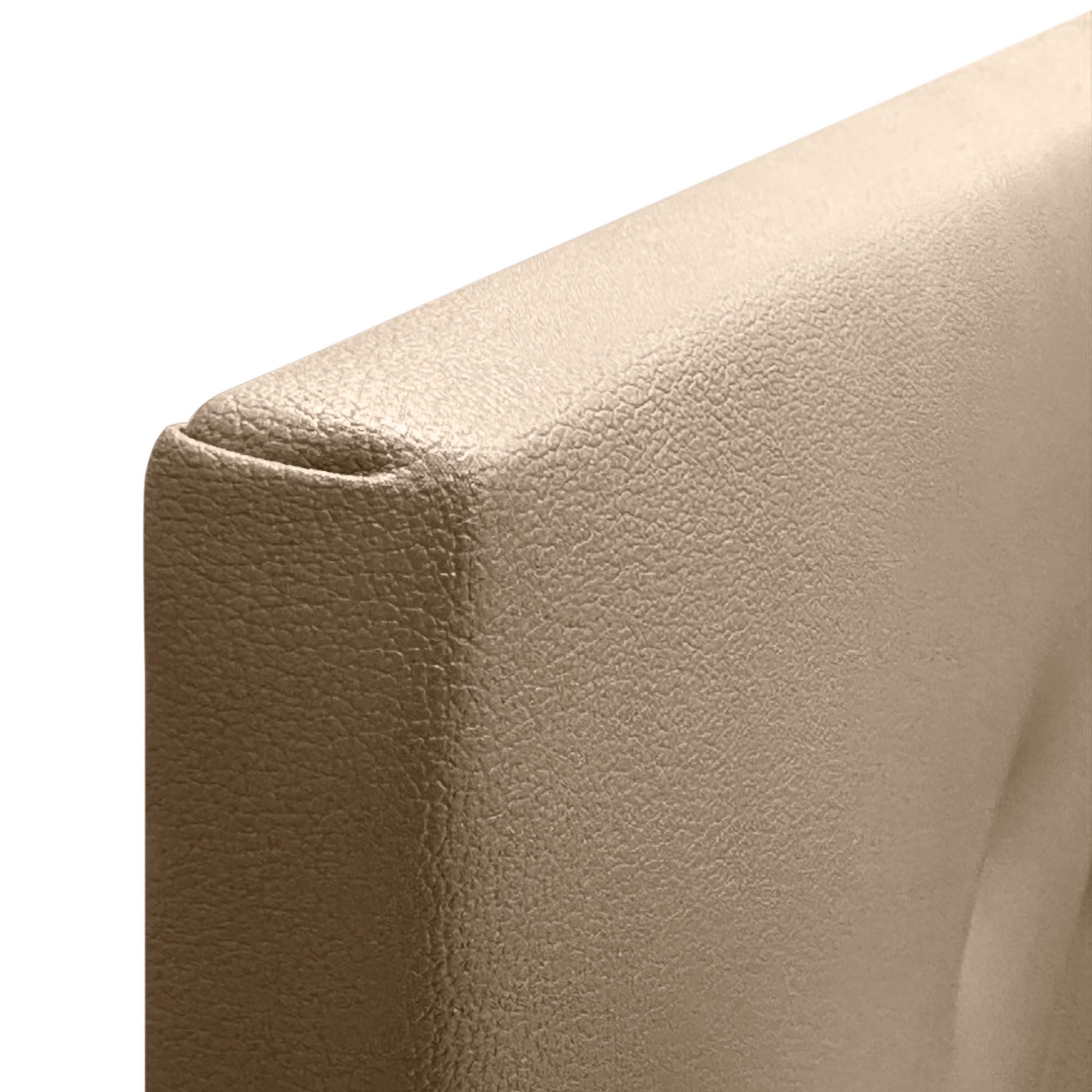 DHOME Tête de lit Capitone capitonnée Acualine en Simili-Cuir ou Tissu avec Pieds en Bois de pin Epaisseur 8cm Têtes de lit Capitone capitonnées capitonnées (Similicuir Champagne, 160 (150/160))