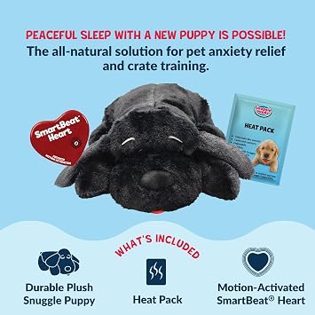 SmartPetLove Snuggle Puppy Action Aid Toy, Black Love 15x10x3 Black