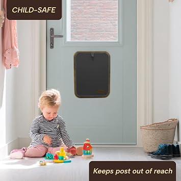 Letter Catcher for Front Door, Bamboo Mail Holder for Letterbox, No Drill Hook Over or Double-Sided Tape Installation, Indoor Mail Organiser for uPVC, Wooden & Composite Doors - Grey