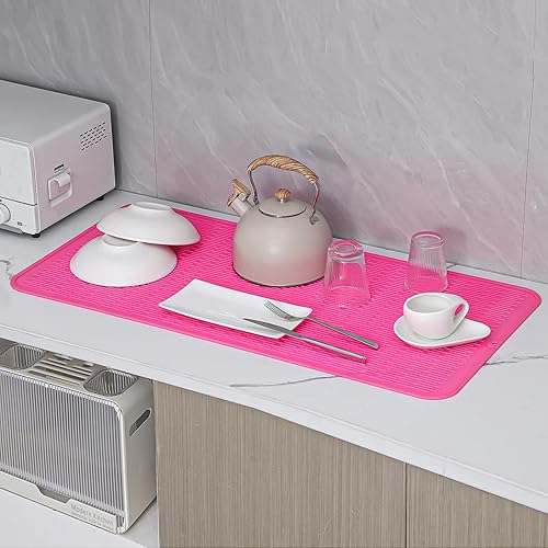 Miniatura 967 de Tapete de silicona para secado de platos para múltiples usos, fácil de limpiar, ecológico, resistente al calor, tapete de silicona para encimera