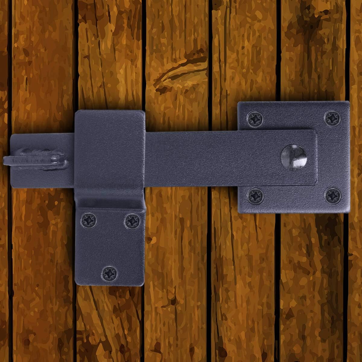 5.5" Barn Door Flip Latch Farm Gate Latch, Matte Black, Heavy Duty Iron by NIDAYE