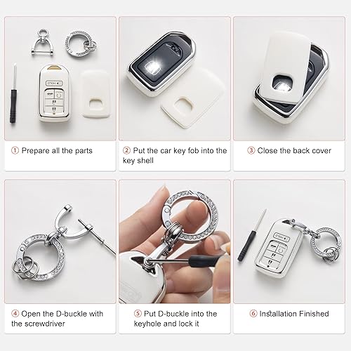 Miniatura 5 de YO&YOYE Funda para llavero Kia, funda de TPU suave para llave Kia Sedona Rio Optima Soul Sportage Sorento Carens Flip Key