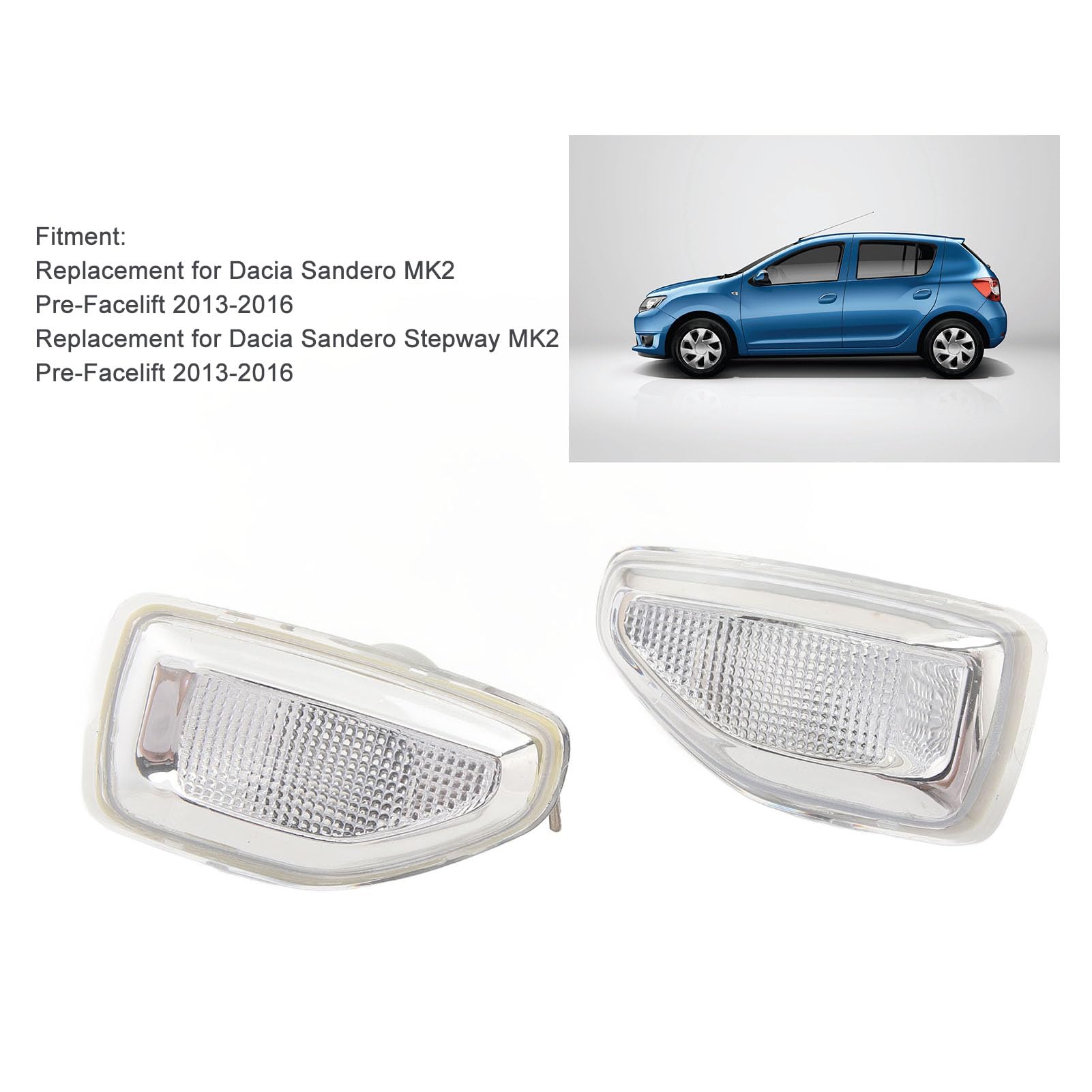 Feu De Position Latéral Pour Dacia Sandero/Stepway MK2 Pré-Facelift 2013-2016 - Référence 261651140R