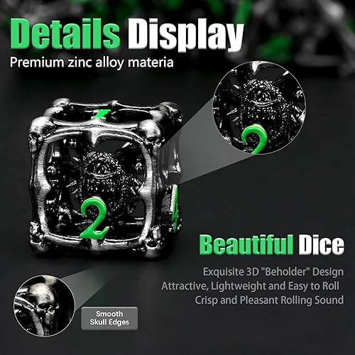 Miniatura 3 de Beholder - Juego de dados DND, dados de ojo de dragón, ZHOORQI 7 piezas, juego de dados poliédricos para Calabozos y Dragones, RPG, regalos DND de