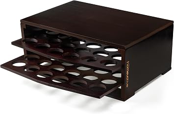 Homevative Coffee Stand for Vertuo w/Sliding Capsule Drawers, Natural Bamboo Espresso