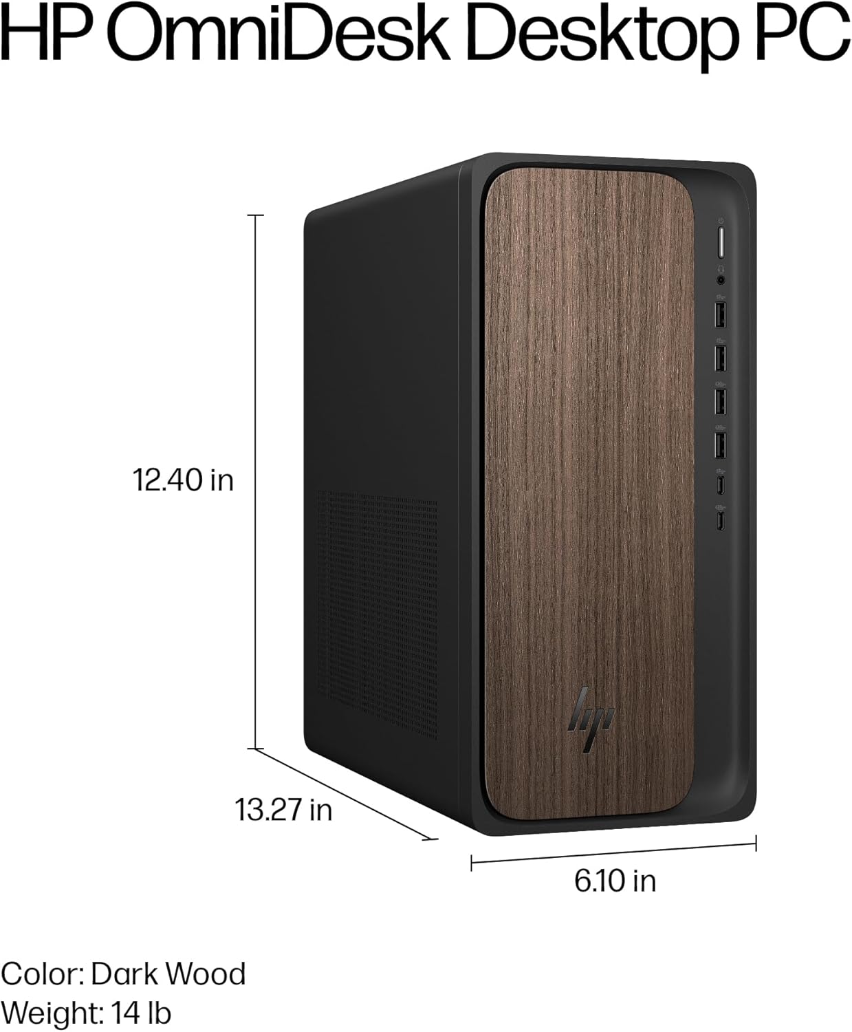 HP OmniDesk Tower Desktop Computer • 20-core Intel Core Ultra 7 265 Processor • 16GB DDR5 • 2.5TB Storage (512GB SSD + 2TB HDD) • HDMI + DP • Wi-Fi 6 • Wireless Keyboard & Mouse • Windows 11